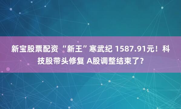 新宝股票配资 “新王”寒武纪 1587.91元！科技股带头修复 A股调整结束了？